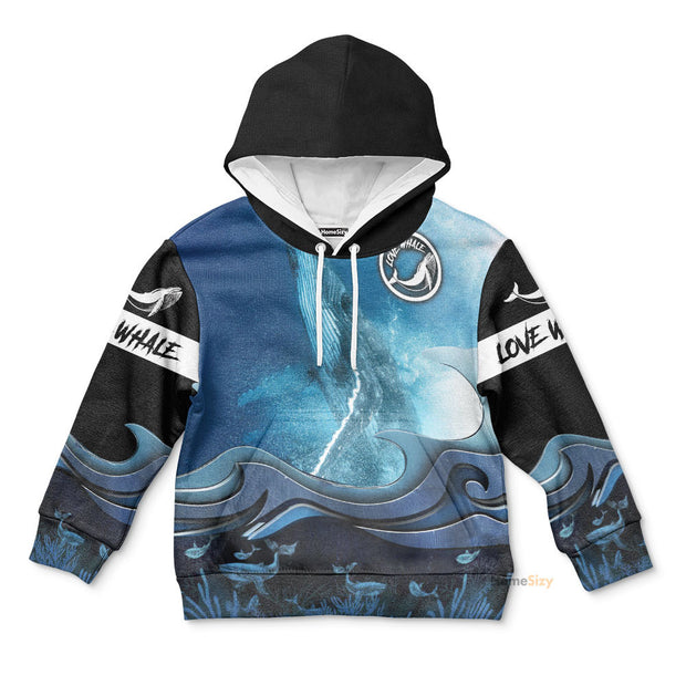 3D Loving Whale Watching Custom Kid Hoodie QT306161Hg