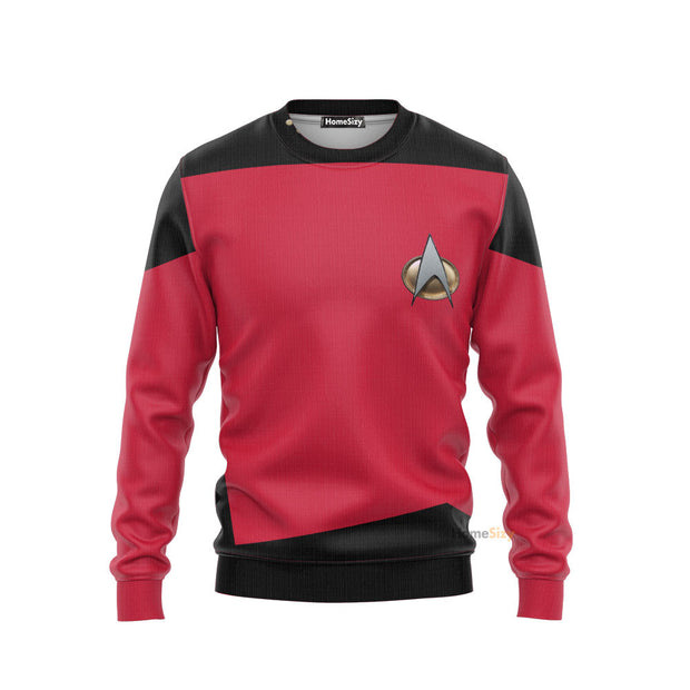 3D SaTr The Next Generation 1987 1994 Red Custom Cosplay Sweatshirt QT305896Hf