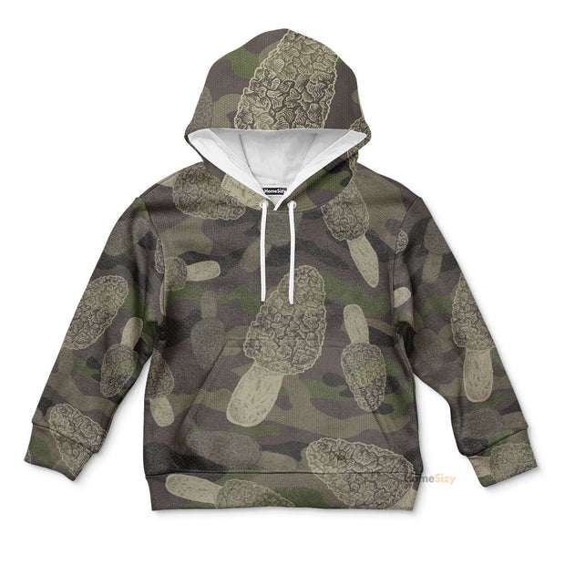 Morel Mushroom Camo - 3D Kid Hoodie QT305895Hf