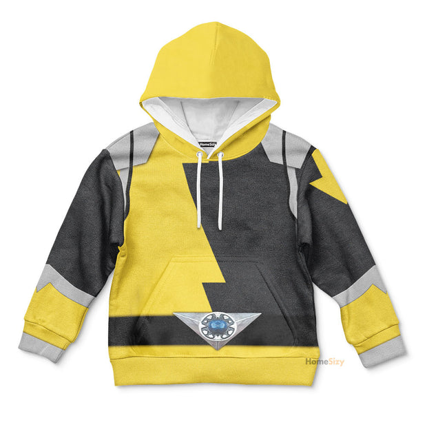 3D Power Rangers HyperForce Yellow Custom Kid Hoodie QT305861Hf