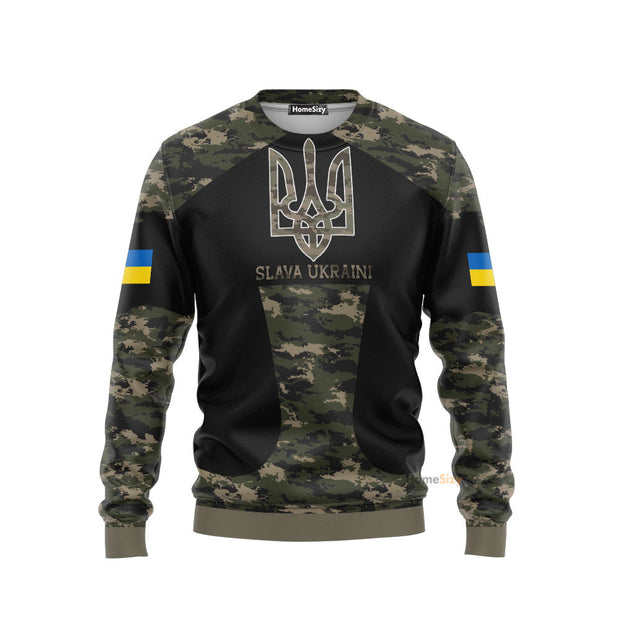 Slava Ukraine Sweatshirt Mens Ukrainian Flag Trident Ukraine Merchandise QT206181Hf