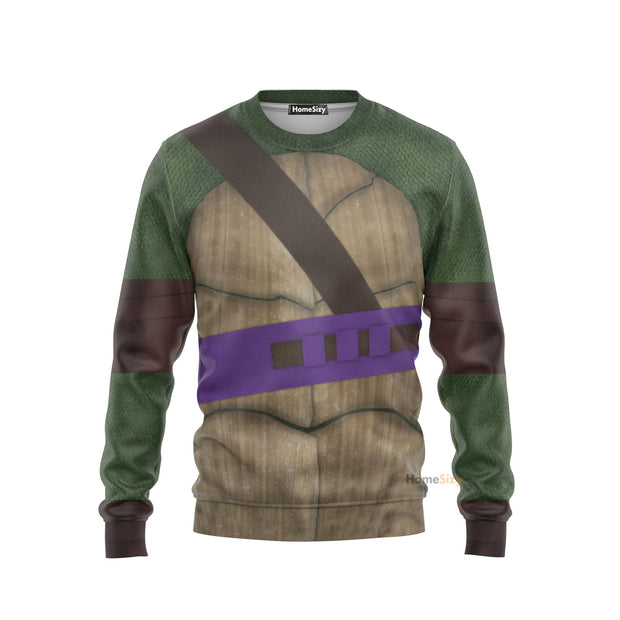 3D Movie TMNT Movie TMNT Donatello Donnie Purple Strings Custom Cosplay Costume Pullover Sweatshirt Ugly Sweater QT308921