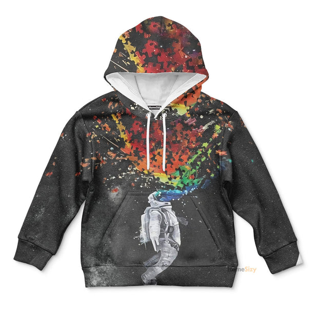 3D Autism Astronaut Custom Kid Hoodie QT305276Hf
