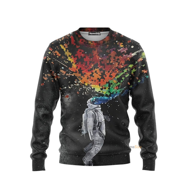 3D Autism Astronaut Custom Sweatshirt QT305276Hf