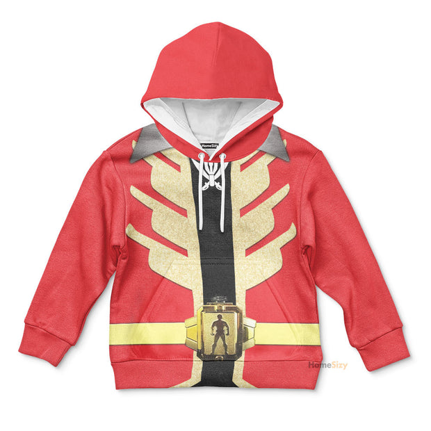 3D Power Rangers Super Megaforce Red Ranger Custom Cosplay Costume Kid Hoodie QT211630Hf