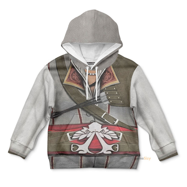 3D Assassin Creed Ezio Auditore Custom Cosplay Costume Kid Hoodie QT211542Hf