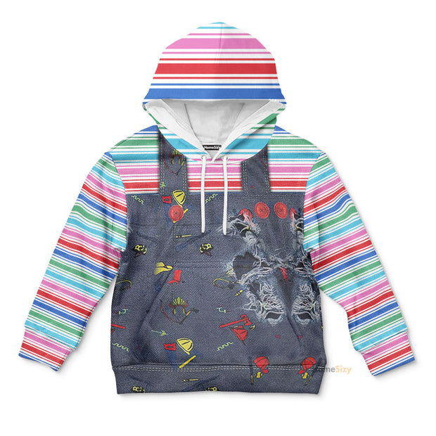 3D Hallowen Chucky 2004 Custom Cosplay Costume Kid Hoodie QT210472Hf