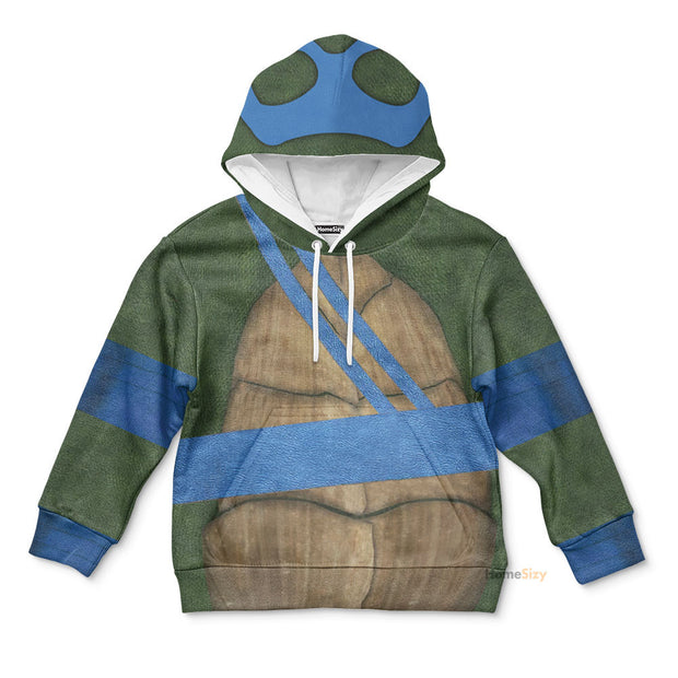 3D Leonardo TMNT Leo Custom Cosplay Costume Kid Hoodie QT208189Hf