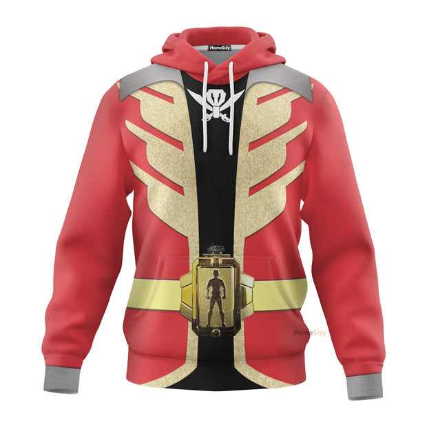 3D Power Rangers Super Megaforce Red Ranger Custom Cosplay Costume Hoodie QT211630Hf