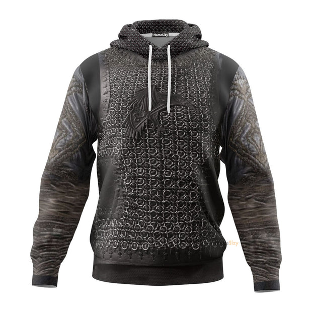 QT208045Hf 3D Vikings Ragnar Lodbrok Custom Cosplay Costume Hoodie