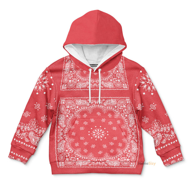 3D Snoop Red Bandana Custom Kid Hoodie QT307225
