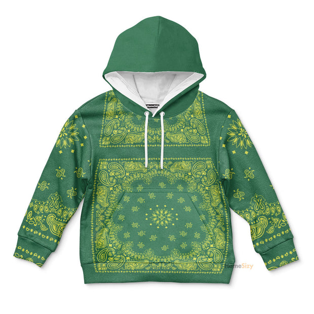 3D Snoop Green Bandana Custom Kid Hoodie QT307224