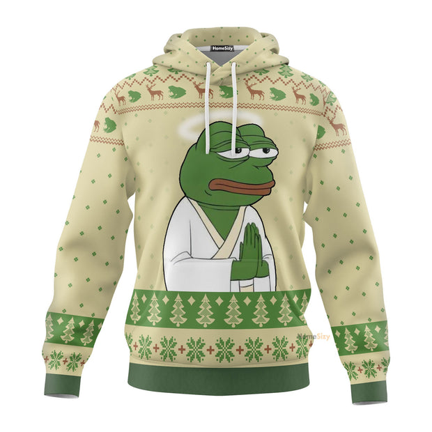Ugly Christmas Pepe The Frog Zip Hoodie QT207451Hf