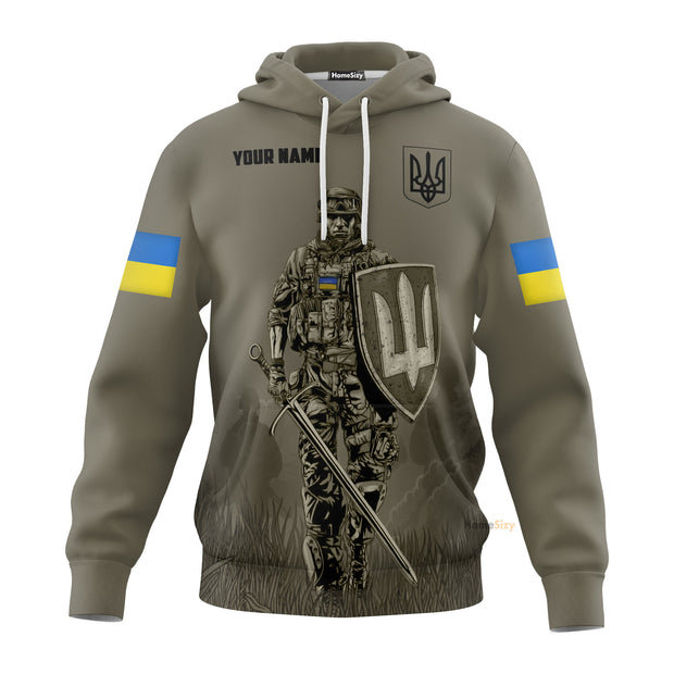 Personalized Custom Name Ukraine Soldier Hoodie Support Ukraine Merch Clothing QT207068Hf