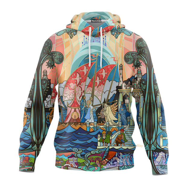 QT211216Hf 3D Lord Of The Rings The Hobbit Meet The King Custom Hoodie