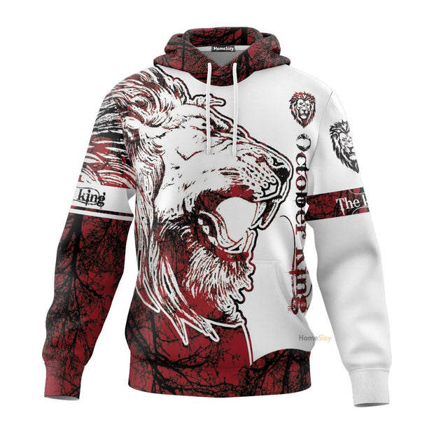 October Lion All over Zip Hooded Hoodies Tshirt Sweatshirt 3d QT205298Hf