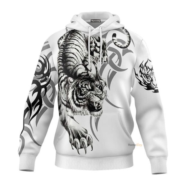 White Tiger Tattoo All over Hoodie 3d QT207395Hf