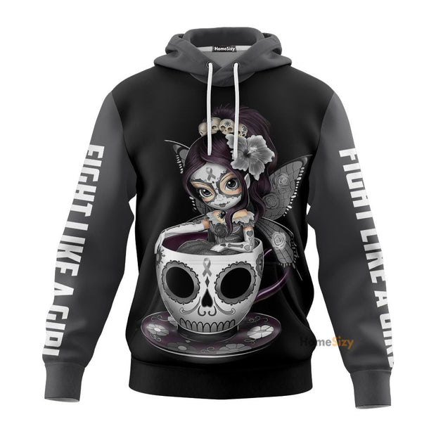 All Color Skull Girl Teacup Cancer Hoodie QT307091