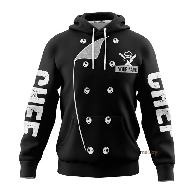 Personalized Custom Name 3D Chef Black Uniform Date A Chef Tshirt Hoodie QT307247