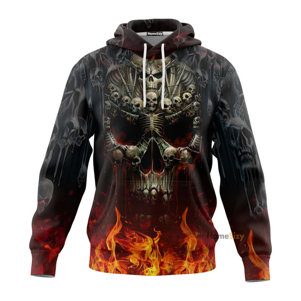 Hell Fire Horror Skull 3D Printed Hoodie QT211366Hf