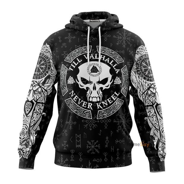 Viking Till Valhalla Never Kneel Tattoo 3D Printed Hoodie QT301029Hf