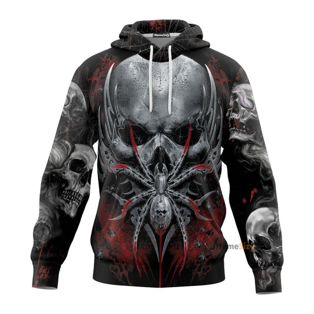 Metal Spider Skull 3D Printed Hoodie QT206017Hf