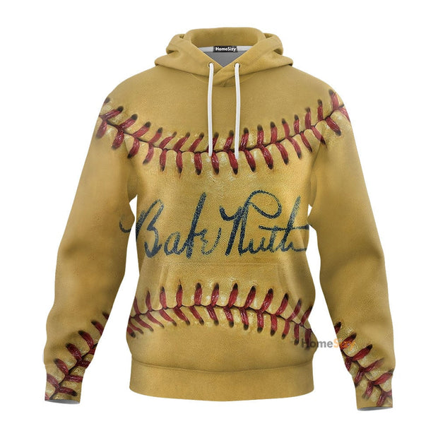 Babe Ruth Signed Baseball Custom Cosplay Costume Tshirt Zip Hoodie Sweatshirt Shorts QT306254Hg