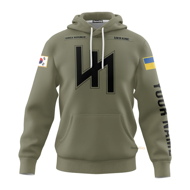 Personalized Custom Name Korea Republic Ukraine Flag Hoodie QT308402