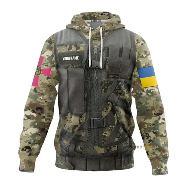 Personalized Custom Name Ukraine Army Camouflage Hoodie QT209170