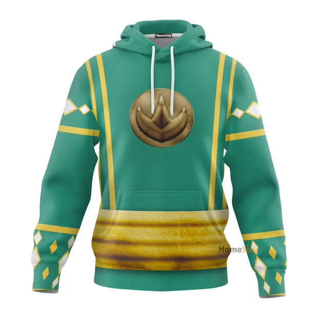 Green Ninja Mighty Morphin Power Rangers - Cosplay Costume 3D Hoodie QT209362