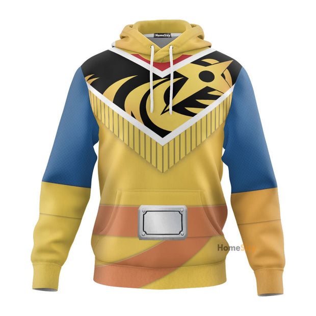 3D Power Ranger Ninja Steel Gold Ranger Custom Cosplay Costume Hoodie QT211538Hf