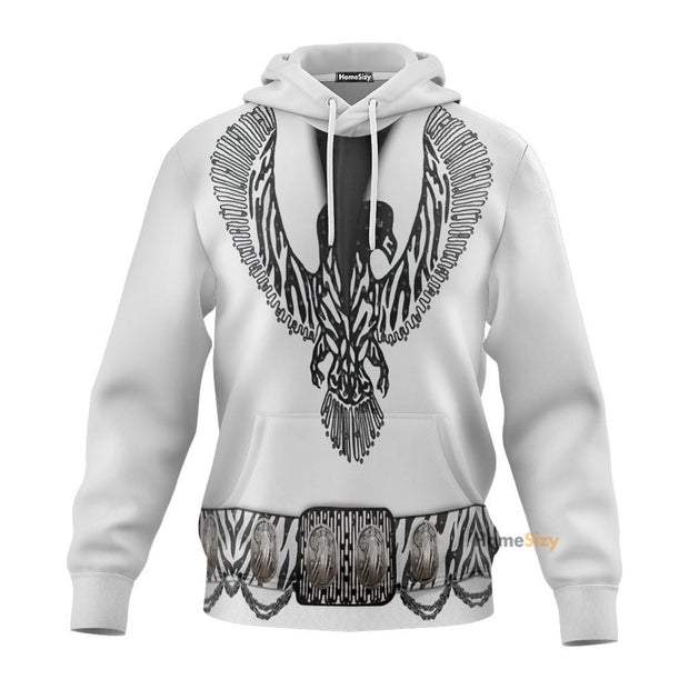 3D Elvis Presley Black Phoenix Jumpsuit Custom Cosplay Costume Tshirt Hoodie CSELV034