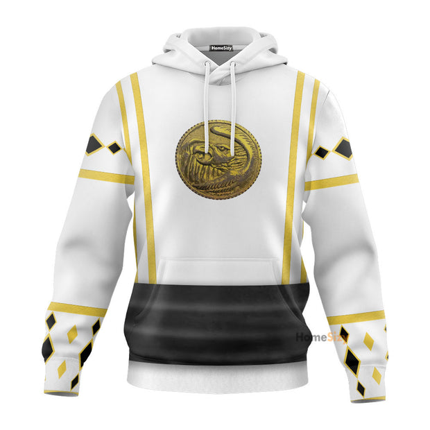 White Ninja Mighty Morphin Power Rangers - Cosplay Costume 3D Hoodie QT209363