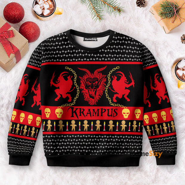 Krampus Red - Christmas Gift For Adults - Funny 3D Ugly Christmas Sweater QT5111001
