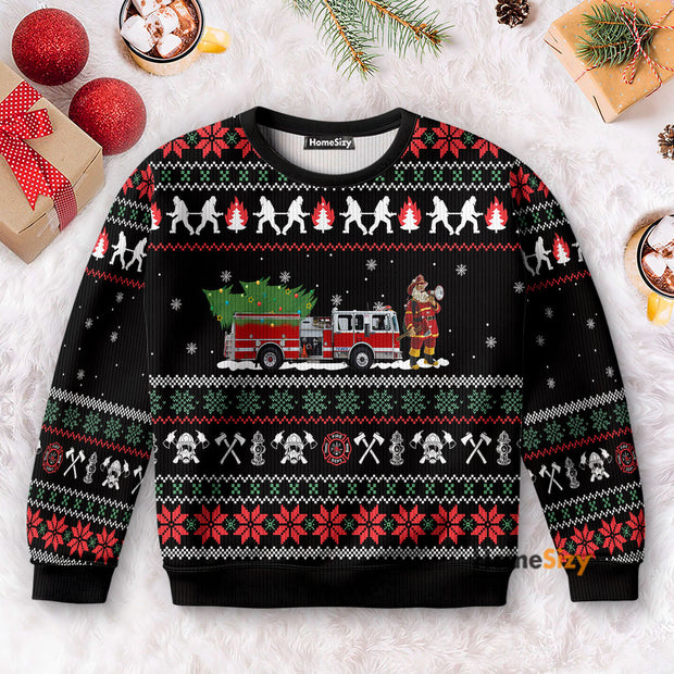 Firefighter Christmas Xmas - 3D Ugly Christmas Sweater QT309239