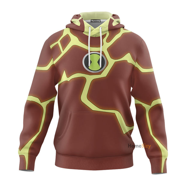 3D Heatblast Ben Ten Tshirt Hoodie QT304075Hf