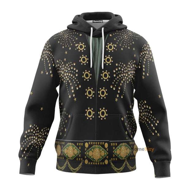 3D Firework Elvis Presley Jumpsuit Custom Cosplay Costume Tshirt Hoodie CSELV020