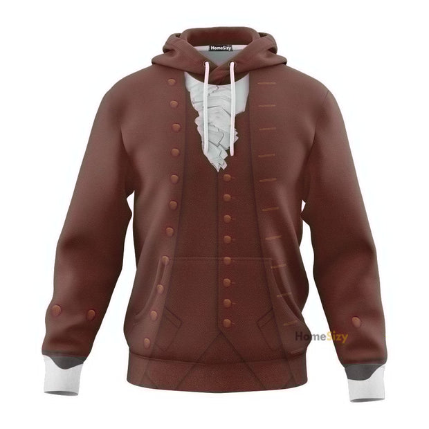 Benjamin Franklin Custom Cosplay Costume Tshirt Zip Hoodie Long Sleeve QT210449Hf