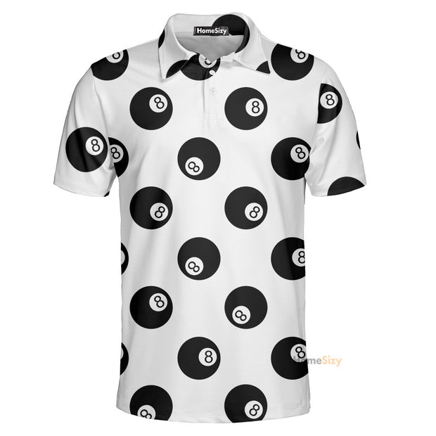 Billiards Pool Snooker 8 Balls Pattern - Polo For Men - Polo QT309280