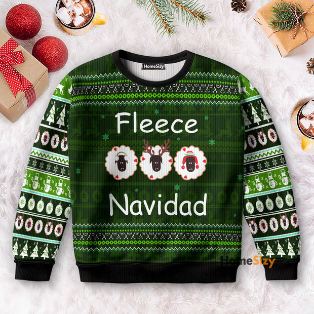Fleece Navidad Green - Christmas Gift For Adults - Ugly Christmas Sweater