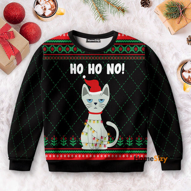 Christmas Cat Black - Christmas Gift For Adults - Ugly Christmas Sweater