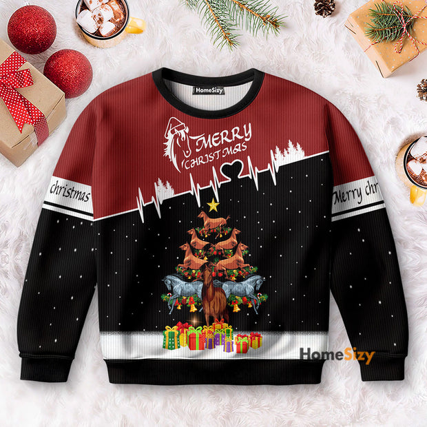 Horse Christmas Tree - Christmas Gift For Adults - Ugly Christmas Sweater PN112780