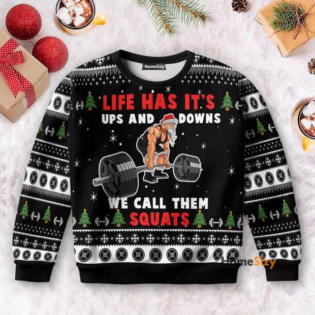 Santa Claus Love Gym - Christmas Gift For Adults - 3D Ugly Christmas Sweater