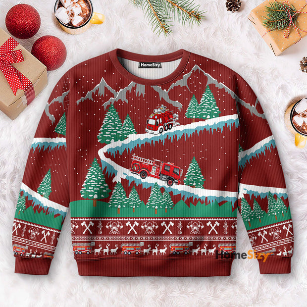 Firefighter In Moutain - Christmas Gift For Adults - 3D Ugly Christmas Sweater