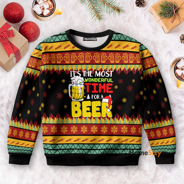 It The Most Wonderful Time For Beer - 3D Ugly Christmas Sweater