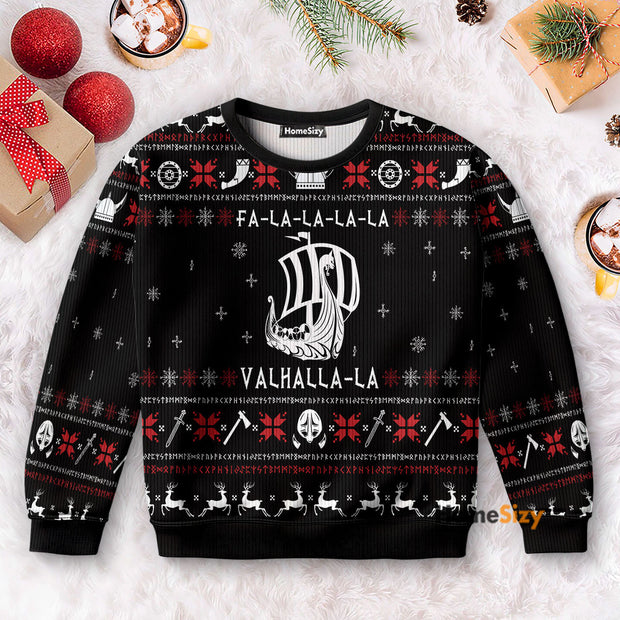 Valhalla Viking - Christmas Gift For Adults - 3D Ugly Christmas Sweater