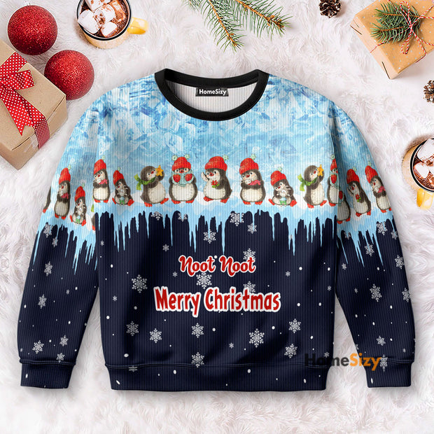 Noot Noot Merry Christmas Penguin Hang Out - 3D Ugly Christmas Sweater