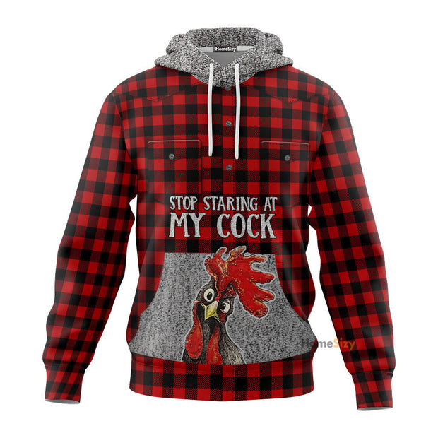 Stop Staring At My Cock Red - 3D Tshirt Hoodie Sweatshirt QT309723