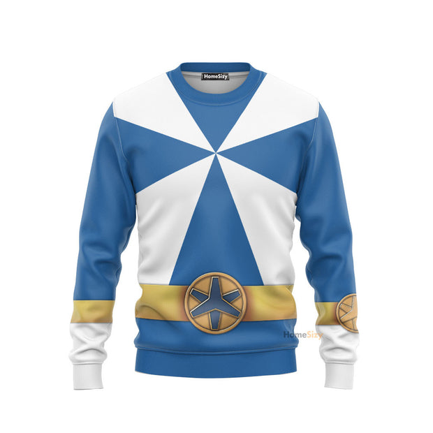 Power Rangers Lightspeed Rescue Blue Ranger - Cosplay Costume Sweatshirt Ugly Sweater QT309796