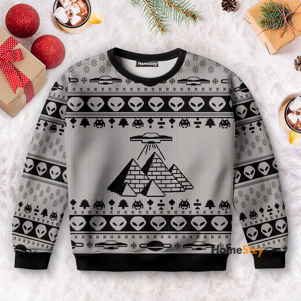 Alien Ancient Pyramid - Christmas Gift For Adults - 3D Ugly Christmas Sweater PN112418